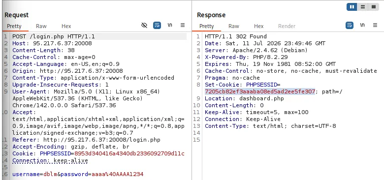 login in repeater