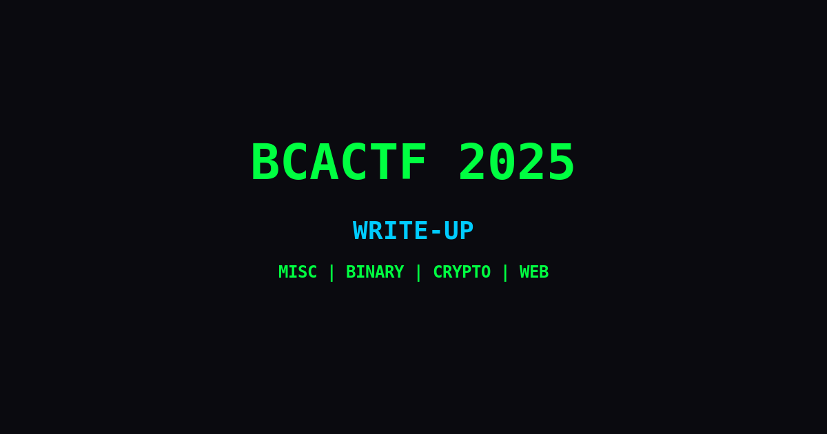 BCACTF 2025 Write-Up